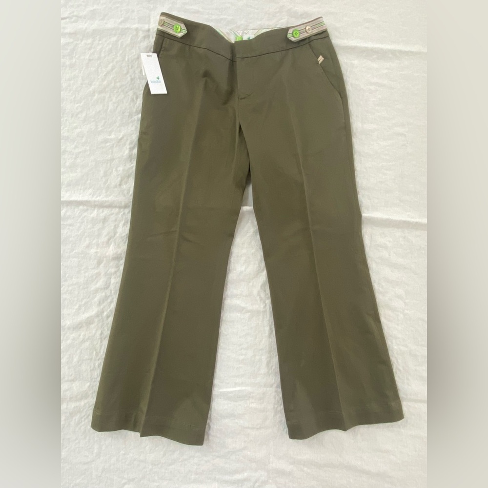 Birdie Golf Pants Capri Khaki/Army Green Athletic Pants Adjustable Waist‎ Sz 4